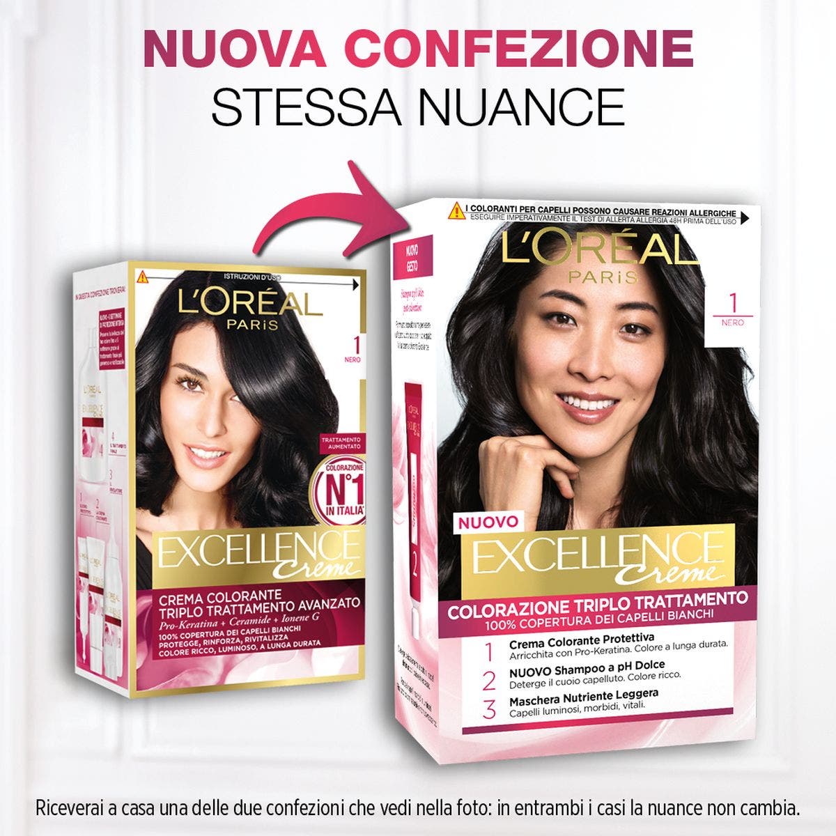 L'Oréal Paris Excellence Color de Cabello 1 Negro 1 Pieza-2