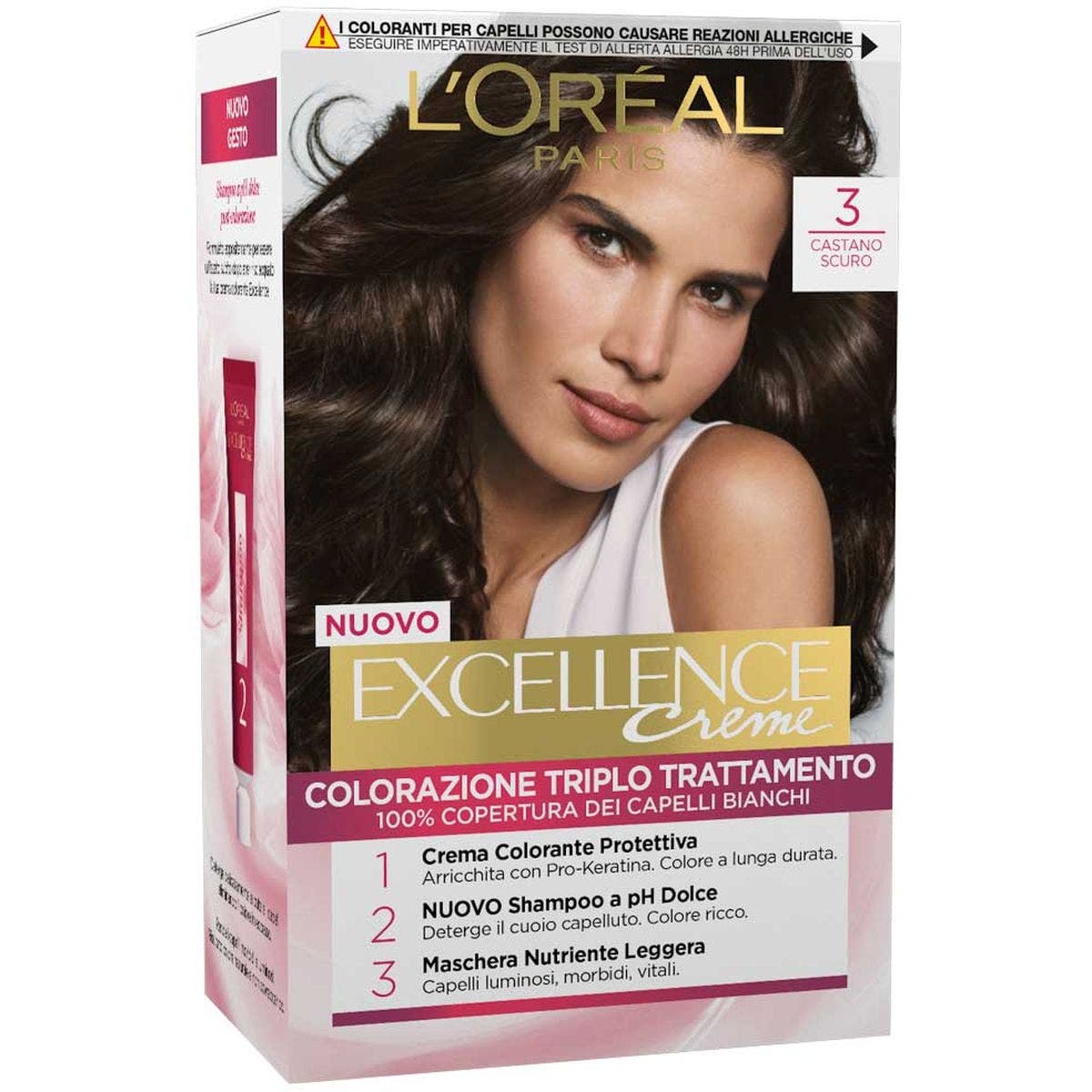 L'Oréal Paris Excellence Hair Color 03 Dark Brown 1 Pieza-1