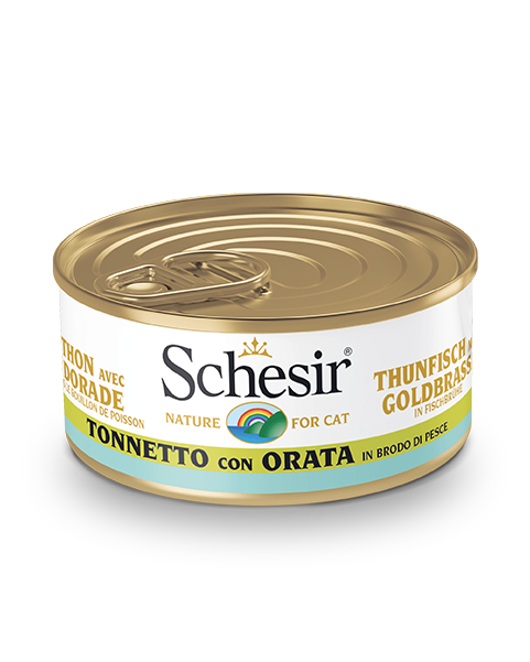 Schesir Atún Con Besugo En Caldo De Pescado Comida Húmeda Lata Gato Adulto 70g-2
