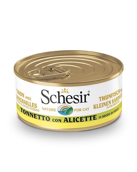 Schesir Atún Con Anchoas Lata Comida Húmeda Gato Adulto 70g-1