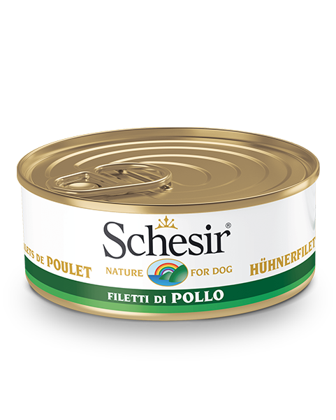 Schesir Filetes de Pollo Comida Húmeda Perros Adultos Lata 150 g-2