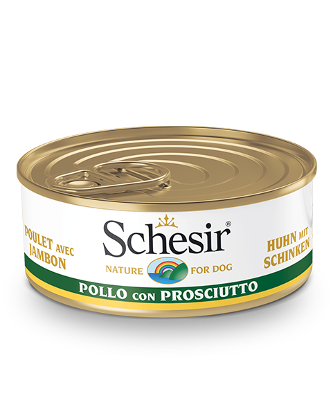 Schesir Pollo Con Jamón Comida Húmeda Perros Adultos Lata 150 g-2