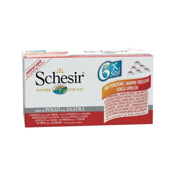 Schesir Multipack Lata Filetes De Pollo Con Pato Comida Húmeda Para Gatos 6x50g-3