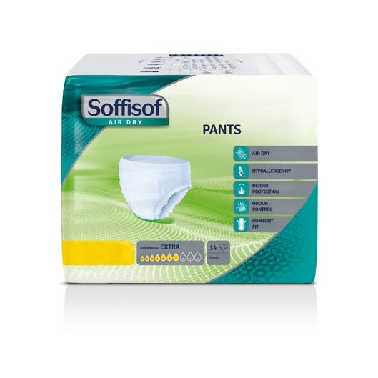Soffisof Air Dry Pañales Absorbentes Extra Talla Media 14 Unidades