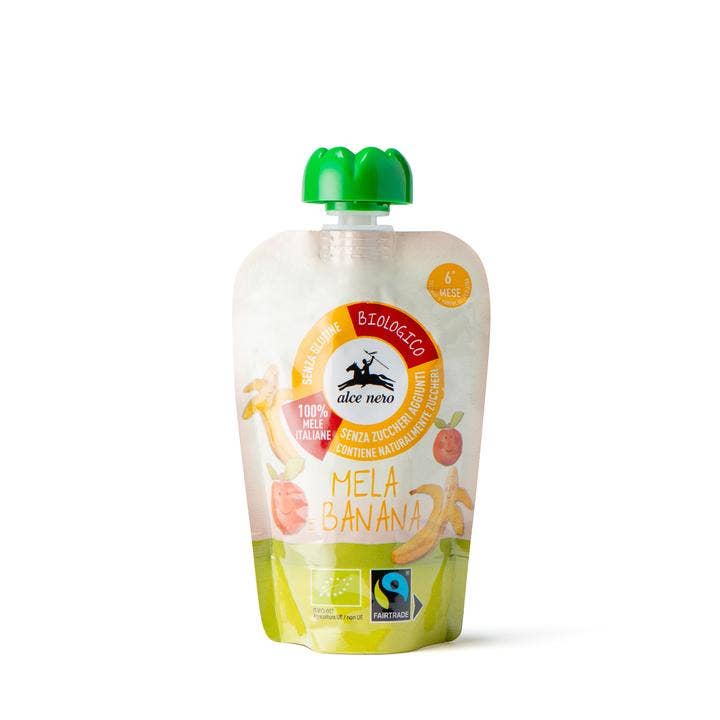 Alce Nero Puré Manzana Pltano Papilla Bio 6M + 100g-5