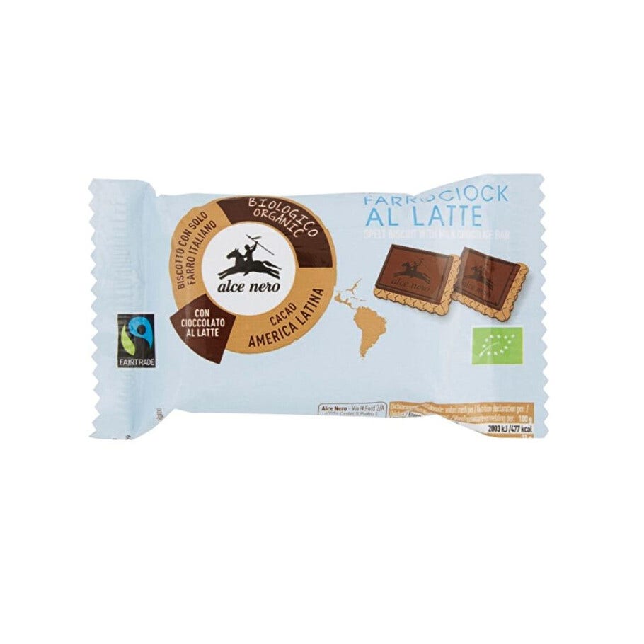 Alce Nero Far Croceck Galletas de Espelta de Chocolate con Leche Bio 28 g-2