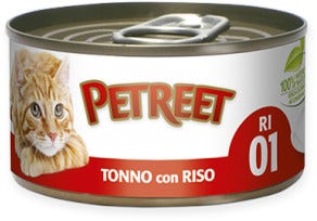 Petreet Comida Húmeda con Arroz y Atún para Gatos Adultos Lata 85g-1