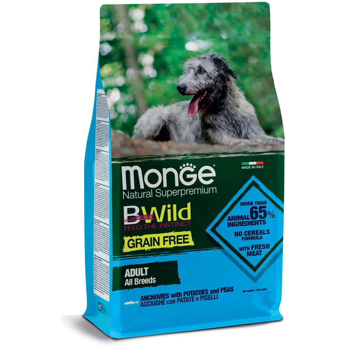 Monge B Wild Grain Free Anchoas Patatas Guisantes Alimento Seco Para Perros Adultos Bolsa 12 Kg-1