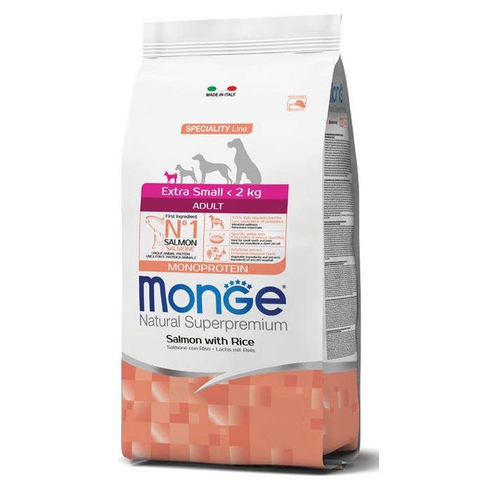 Monge Pienso Salmón Y Arroz Para Perros Adultos Tamaño Muy Pequeño Bolsa De 2,5 Kg-1