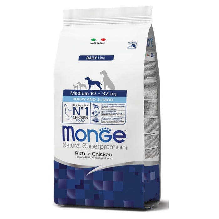 Monge Rich In Chicken Alimento Seco Para Perros Cachorros Tamaño Mediano Bolsa 12 Kg-1