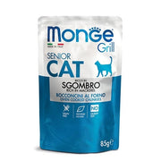Monge Grill Senior Rico en Caballa Comida húmeda para gatos de edad avanzada 85 g