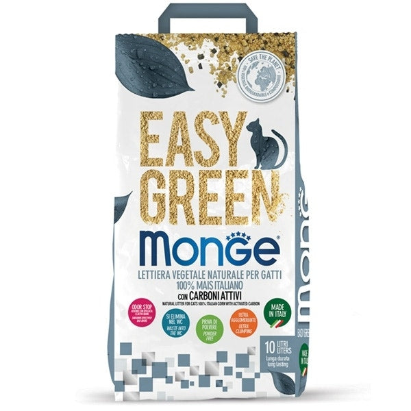 Monge Arena para gatos Easy Green Maíz 10 L con carbón activo