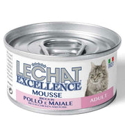 LeChat Excellence Mousse rica en pollo y cerdo para gatos adultos, 85 g