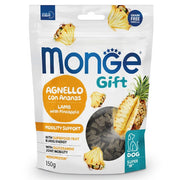 Monge Gift Mobility Snack para perros adultos de cordero y piña 150 g