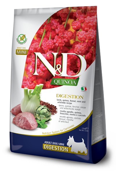 Farmina N&D Quinoa E Agnello Digestion Cani Taglia Mini Sacco 2,5Kg