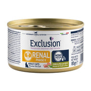 Exclusion Monoprotein Veterinary Diet Formula Renal Phase II Cerdo, Guisantes y Arroz, Comida húmeda para gatos, 85 g