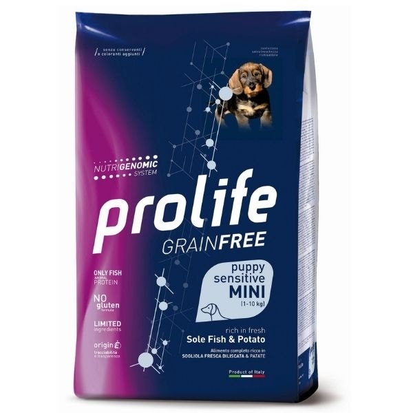 Prolife Grain Free Sensitive Sole Fish & Potato Cibo Secco Per Cani Cuccioli Taglia Piccola Sacco 2 Kg