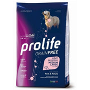 Prolife Grain Free Adult Sensitive Pork & Potato Pienso seco para perros de tamaño mediano/grande Saco de 2,5 kg