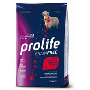 Prolife Grain Free Adult Sensitive Beef & Potato, pienso seco para perros de tamaño mediano/grande, saco de 2,5 kg