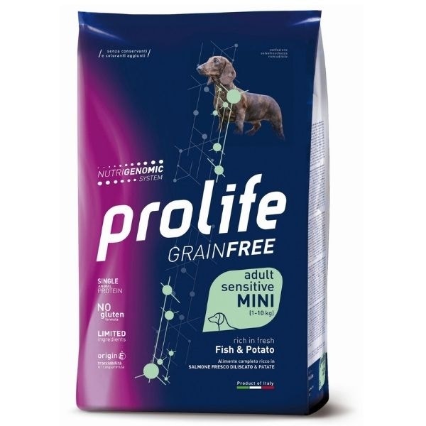 Prolife Grain Free Adult Sensitive Fish & Potato Cibo Secco Per Cani Taglia Piccola Sacco 7 Kg