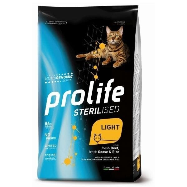 Prolife Sterilised Oca E Manzo Freschi Disossati E Riso Cibo Secco Per Gatti Adulti Sacco 7kg