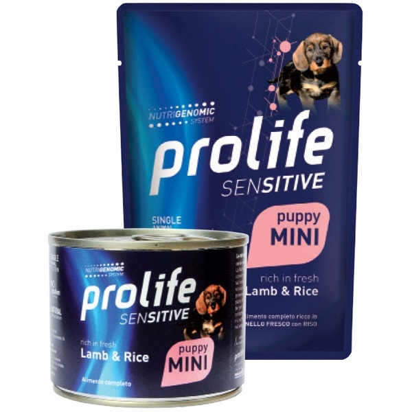 Prolife Sensitive Cordero Fresco con Arroz, Comida Húmeda para Cachorros de Raza Pequeña, Bolsita de 100 g