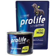 Prolife Sensitive Conejo con Patatas, Comida húmeda para perros adultos de tamaño mini, sobre de 100 g