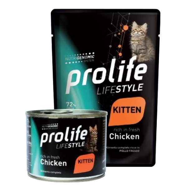 Prolife Life Style Pollo Fresco Comida húmeda para gatitos, sobre de 85 g