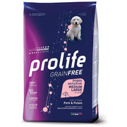 Prolife Grain Free Sensitive Pork & Potato Pienso seco para cachorros de razas medianas/grandes, saco de 2,5 kg