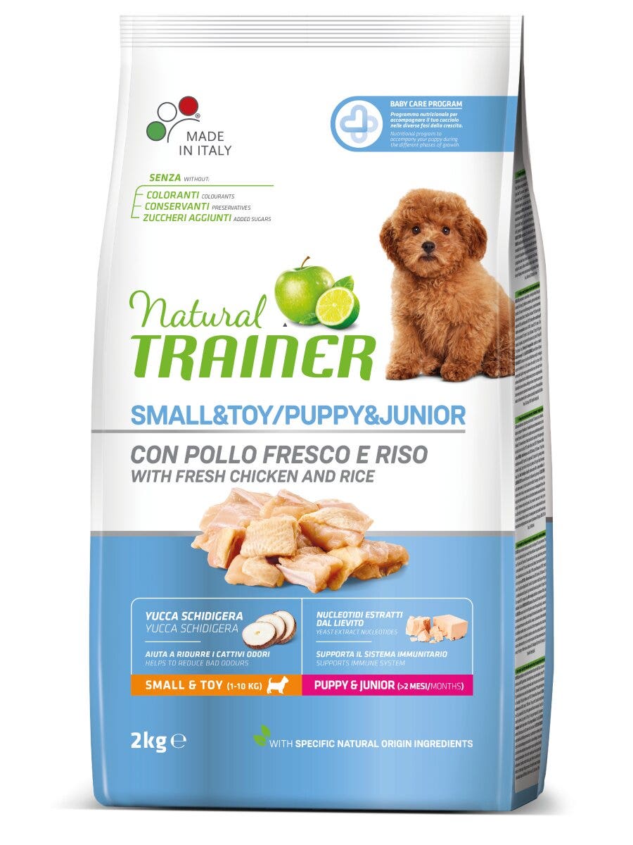 Entrenador Natural Croquetas De Pollo Fresco Para Cachorros Tamaño Pequeño Bolsa 2kg-3