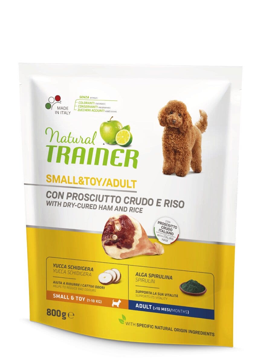Entrenador Natural Croquetas Jamón/Arroz Crudo Para Perros Adultos Bolsa Tamaño Pequeño 800g-3