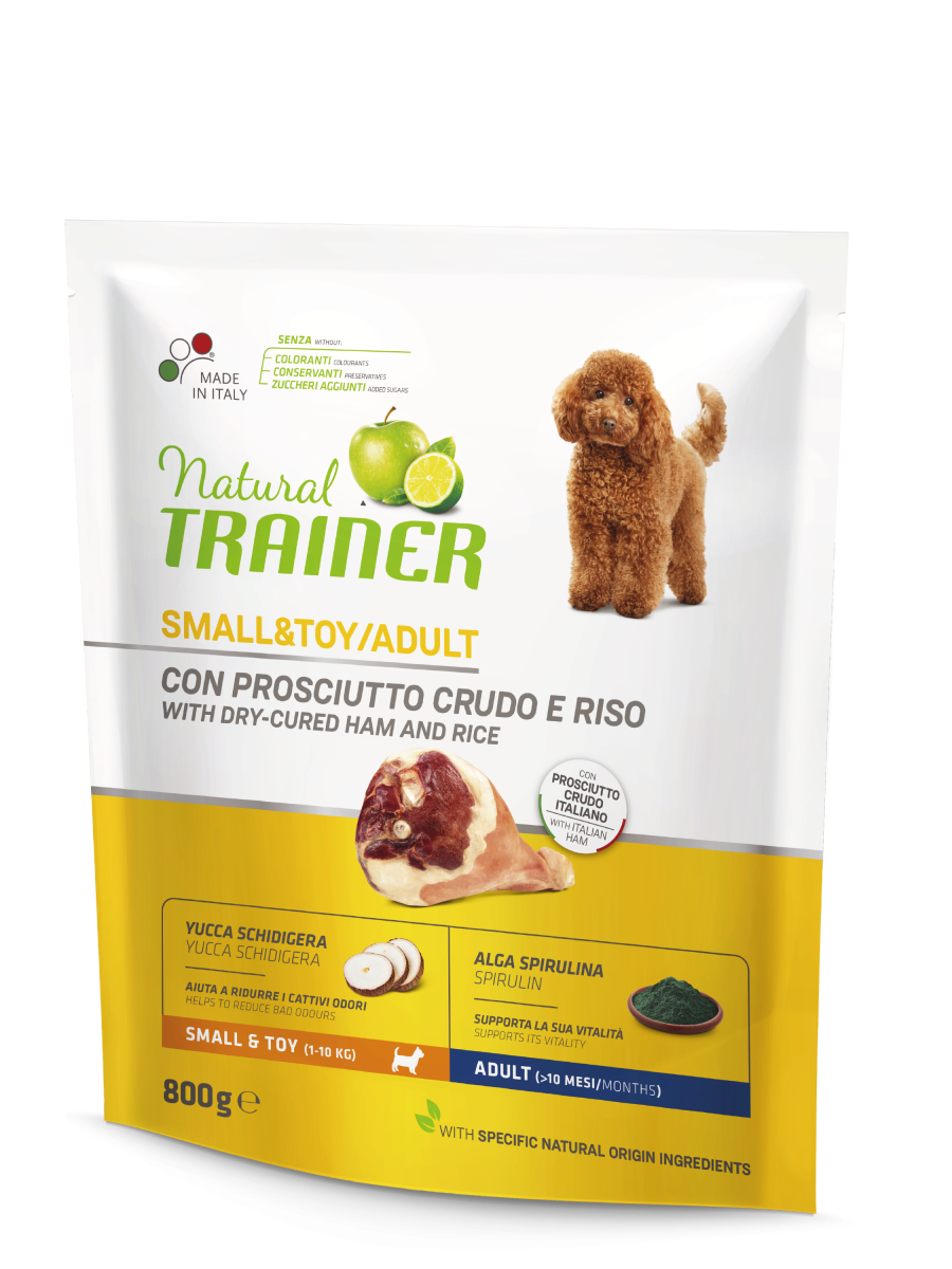 Entrenador Natural Croquetas Jamón/Arroz Crudo Para Perros Adultos Bolsa Tamaño Pequeño 800g-2