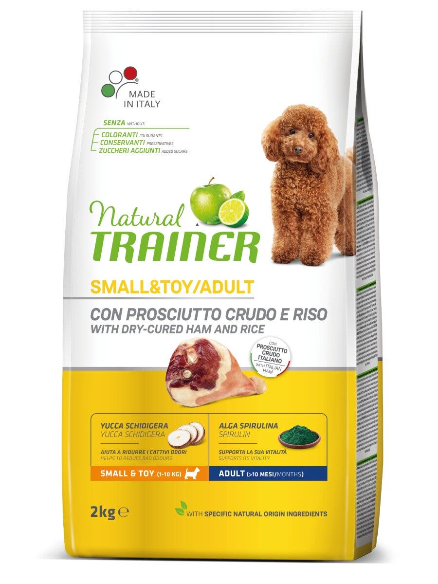 El Entrenador Natural Croqueta Jamón/Arroz Crudo Para Perros Adultos Bolso Tamaño Pequeño 2kg-3