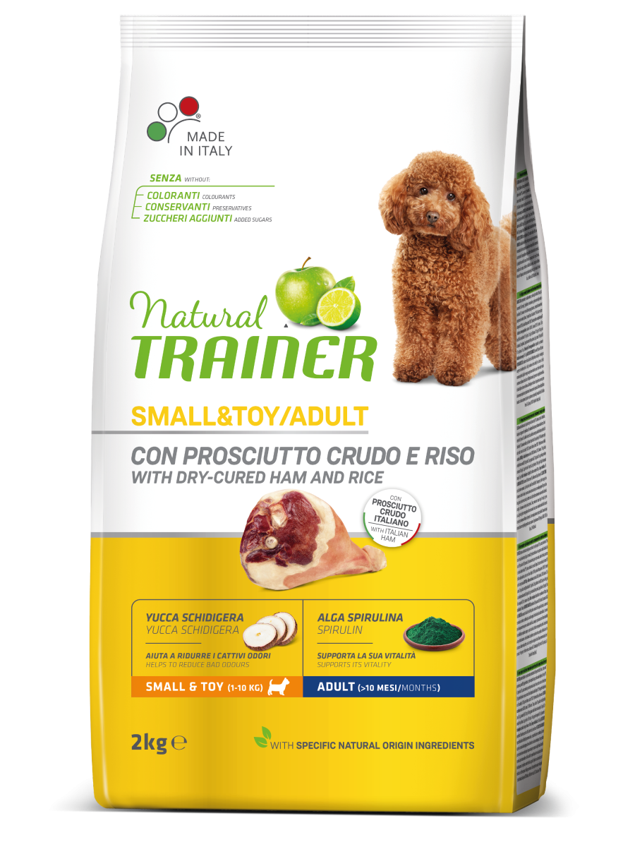 El Entrenador Natural Croqueta Jamón/Arroz Crudo Para Perros Adultos Bolso Tamaño Pequeño 2kg-2