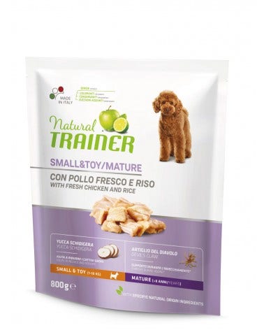 Natural Trainer Croquetas con Pollo Fresco para Perros Mayores de Tamaño Pequeño Bolsa 800g-1
