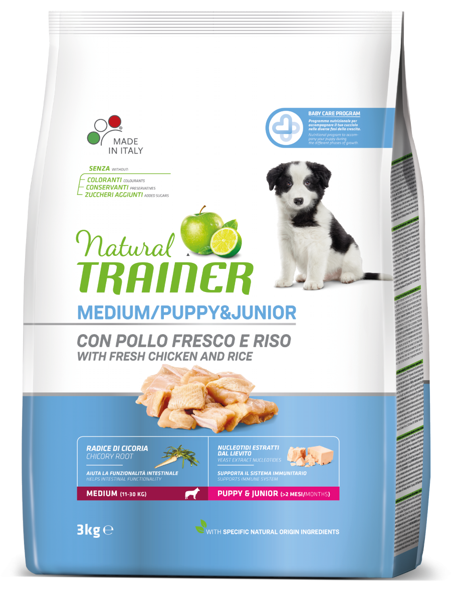 Entrenador Natural Croquetas De Pollo Fresco Para Cachorros Tamaño Mediano Bolsa 3kg-2