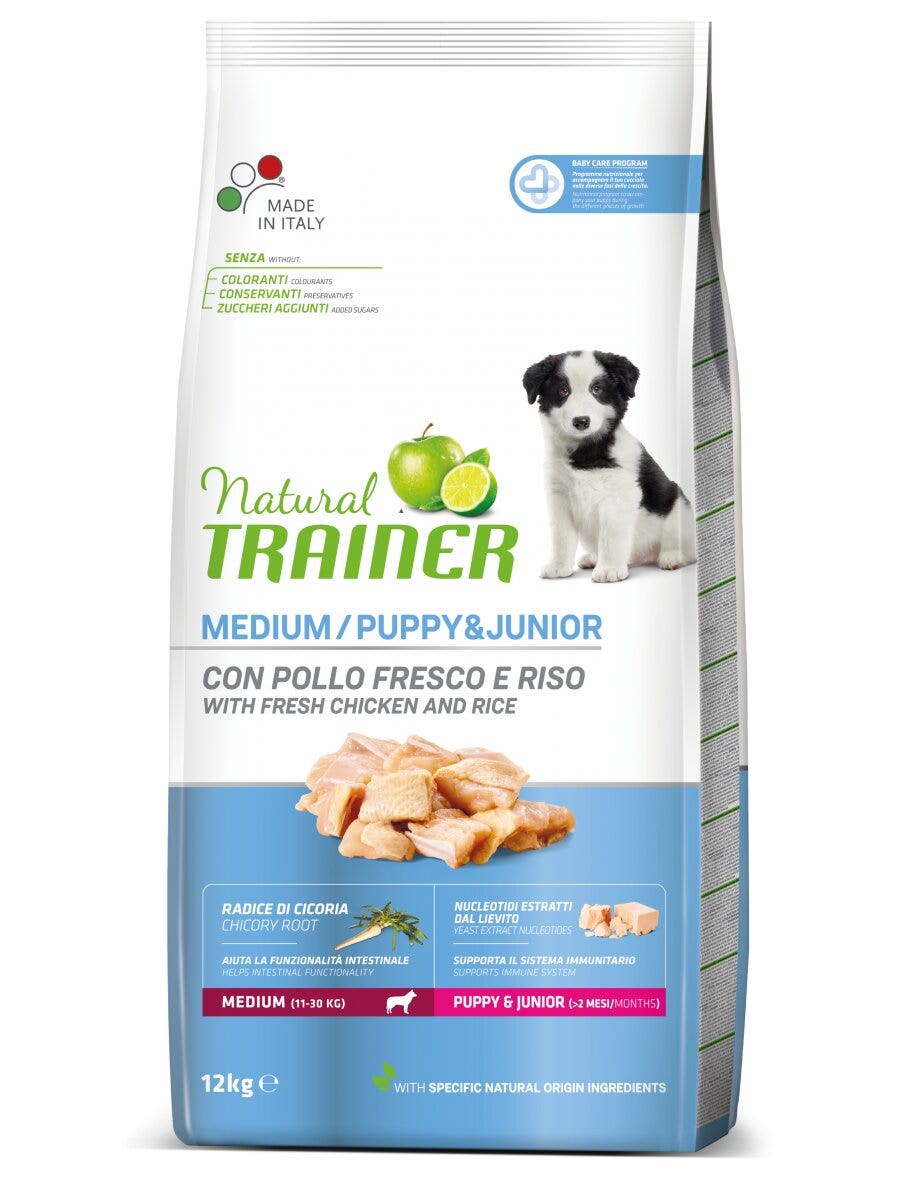 Natural Trainer Croquetas De Pollo Fresco Para Cachorros Medianas Bolsa 12kg-3