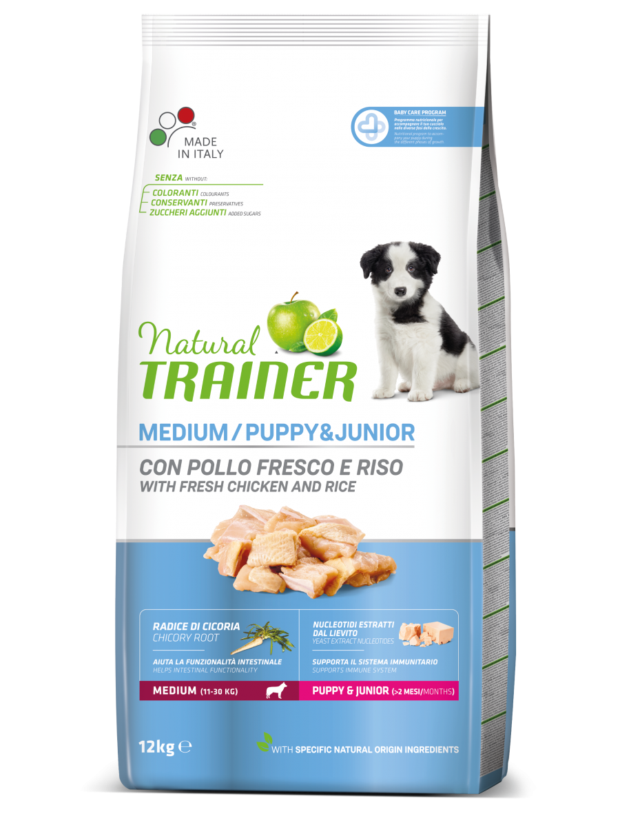 Natural Trainer Croquetas De Pollo Fresco Para Cachorros Medianas Bolsa 12kg-2