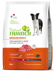 Entrenador Natural Croquetas Ternera / Arroz Para Perros Adultos Bolsa Mediana 3kg-3