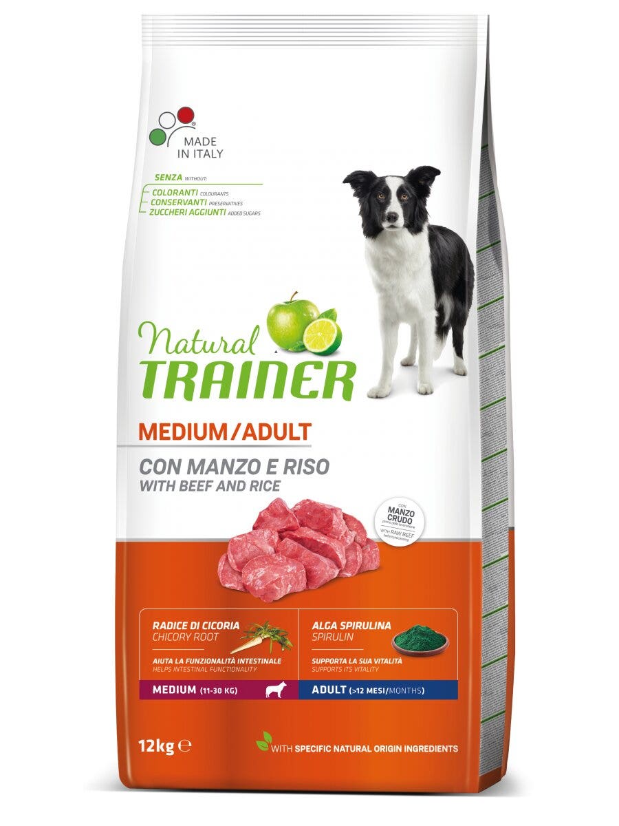 Entrenador Natural Croquetas Ternera / Arroz Para Perros Adultos Bolsa Mediana 12kg-3
