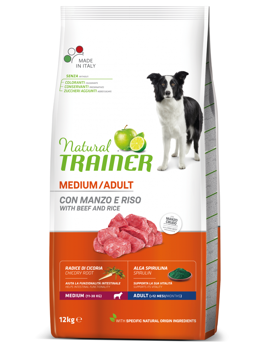 Entrenador Natural Croquetas Ternera / Arroz Para Perros Adultos Bolsa Mediana 12kg-2