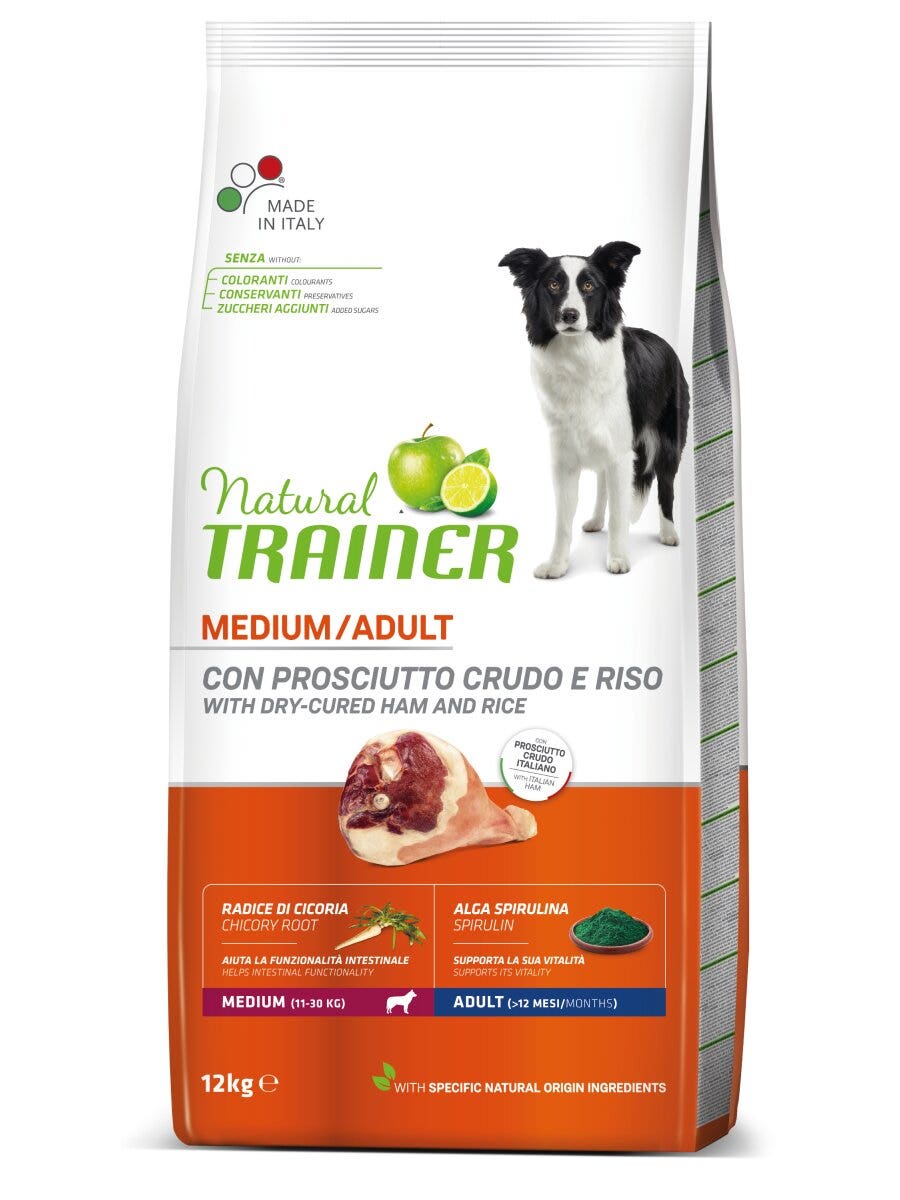 Entrenador Natural Croquetas Jamón/Arroz Crudo Para Perros Adultos Bolsa Mediana 12kg-3