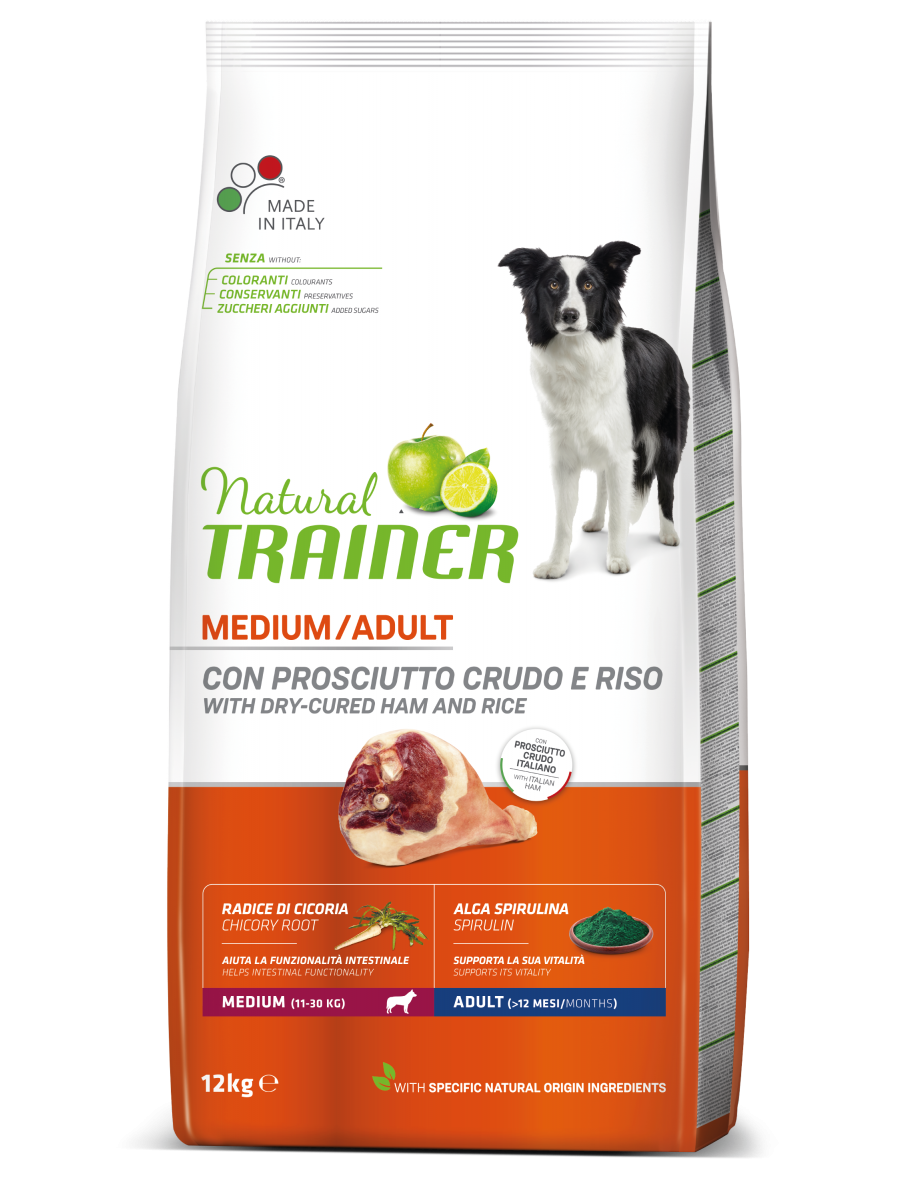 Entrenador Natural Croquetas Jamón/Arroz Crudo Para Perros Adultos Bolsa Mediana 12kg-2