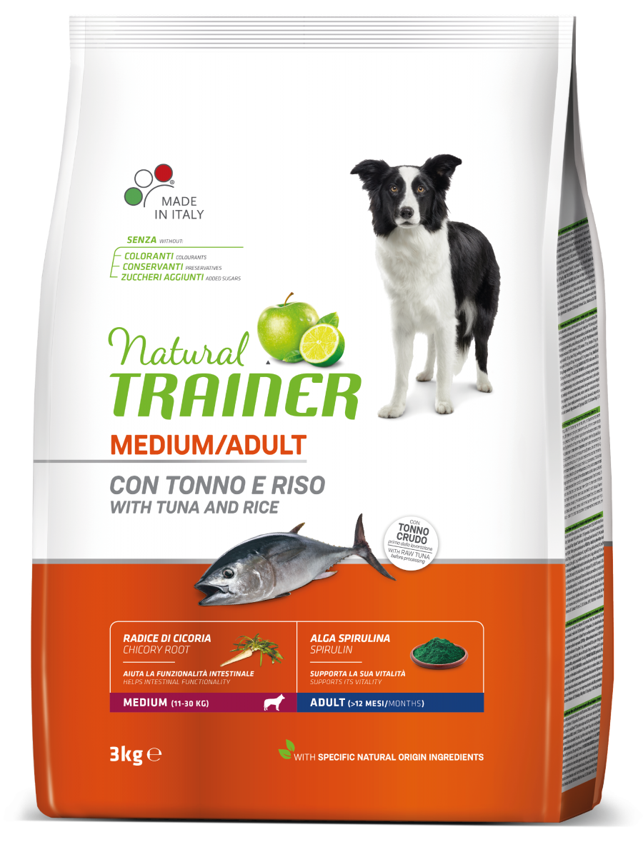 Entrenador Natural Croquetas Atún / Arroz / Alga Espirulina Para Perros Medianos Bolsa 3kg-2