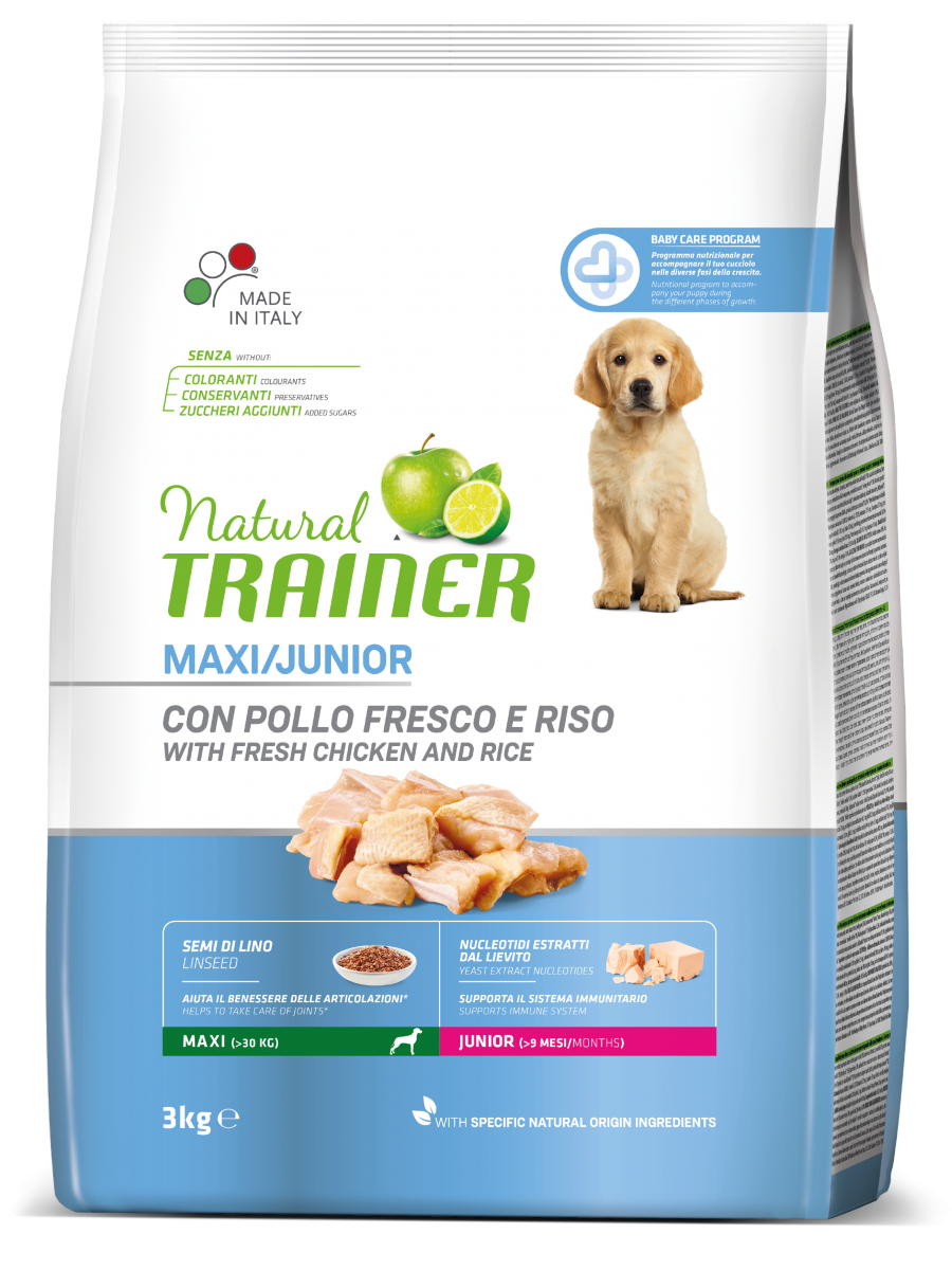 Entrenador Natural Croquetas De Pollo Fresco Para Cachorros Razas Grandes <24Mesi Bolsa 3kg-2