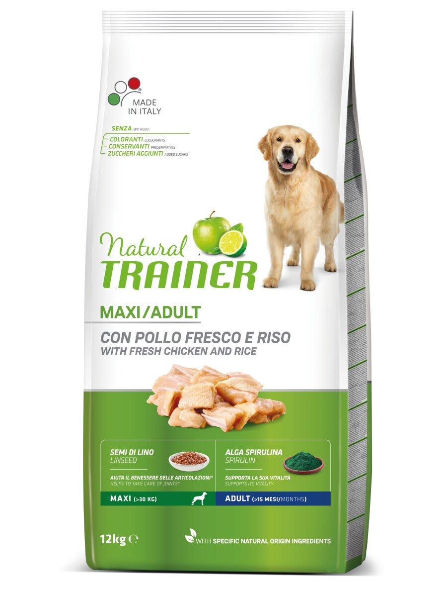 Entrenador Natural Croquetas De Pollo / Arroz / Algas Spirulina Para Perros Adultos Bolsa De Gran Tamaño 12kg-3