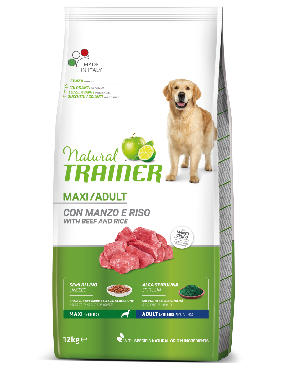 Entrenador Natural Croquetas Ternera / Arroz Para Perros Adultos Bolsa De Gran Tamaño 12kg-2