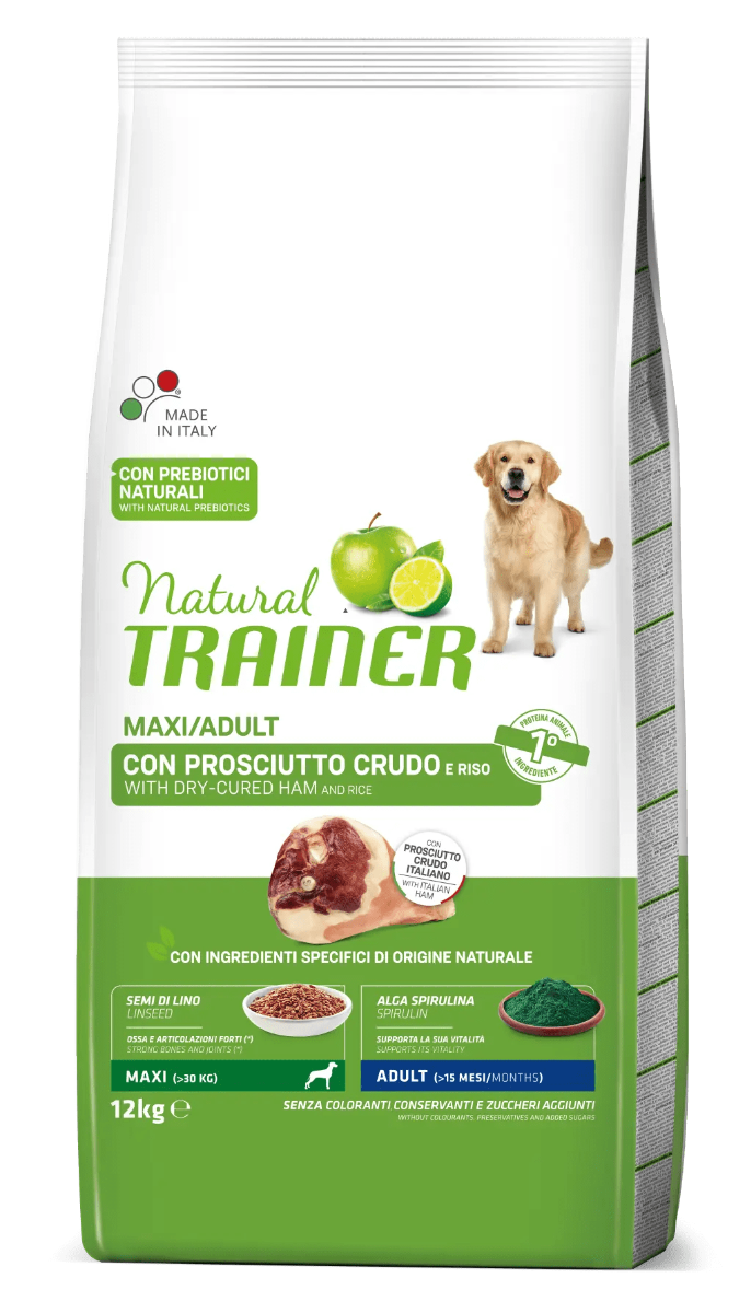 Natural Trainer Croquetas de Jamón Crudo para Perros Adultos de Gran Tamaño Bolsa 12 Kg-0