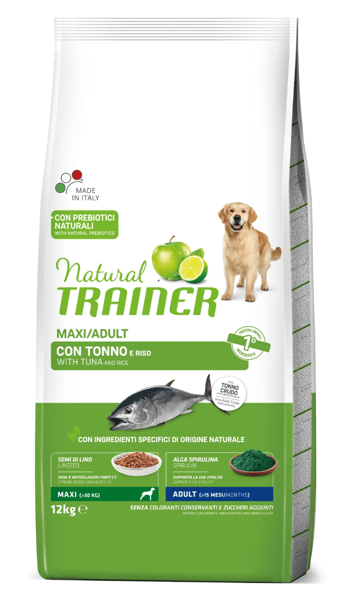 Natural Trainer Croquetas de Atún/Arroz para Perros Adultos de Gran Tamaño Bolsa 12 Kg-0