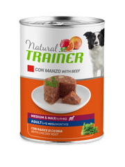 Natural Trainer Comida Húmeda Carne / Arroz Para Perros Adultos Lata Mediana / Grande 400g-2